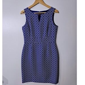 Tahari-Levine Studio 90s Office Siren Sheath Dress – Size 8 – Geometric Chic